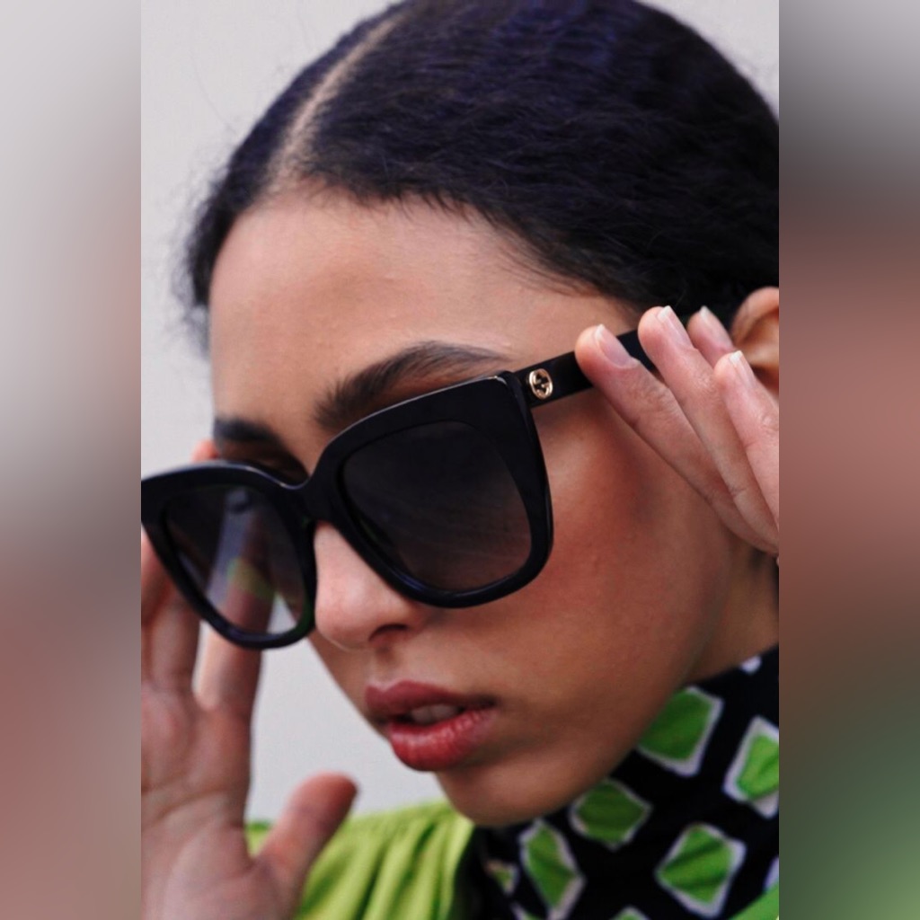 BRAND NEW GUCCI GG0163SN 003 Black Grey Women Sunglasses\